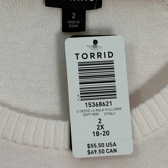Torrid Cream Tie-Dye Pullover - Picture 3 of 5